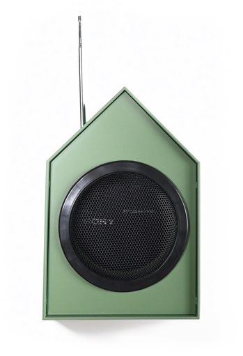 Silent Spring — a green bird-box housing a speaker and radio antenna.